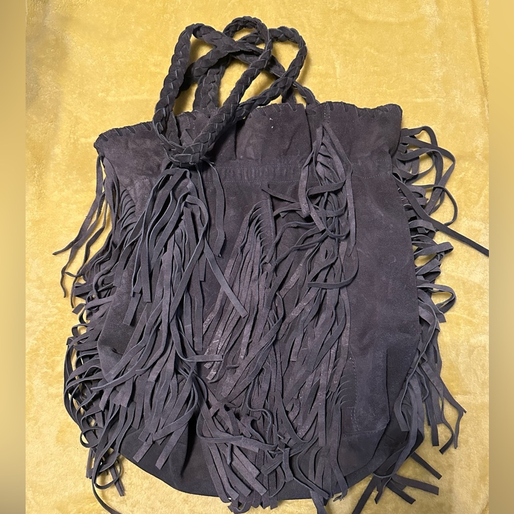 RAZ, LARGE SUEDE LEATHER HOBO SHOULDER BAG
